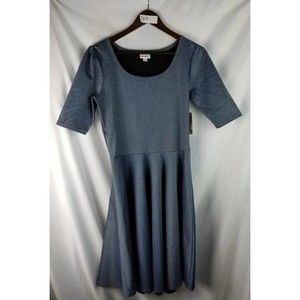 Lularoe Nicole Dress L Women's Blue/Gray New